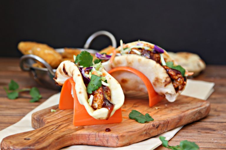 BBQ Chicken Naan Tacos