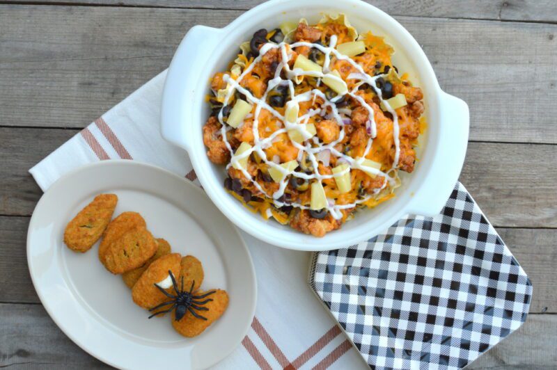 Halloween Inspired BBQ Chicken Nachos