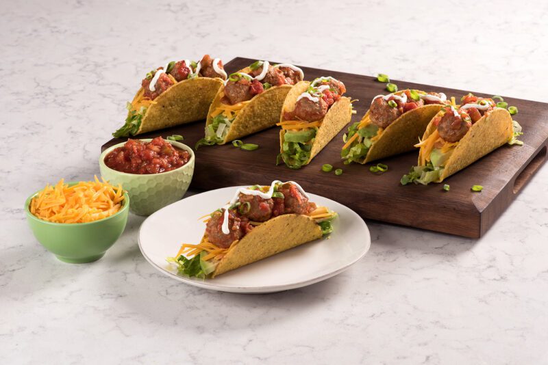 Crunchy Tex-Mex Meatball Tacos