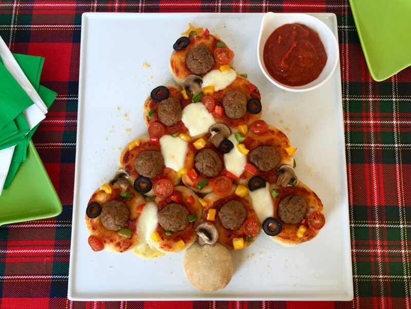 Meatball Pizza Christmas Tree