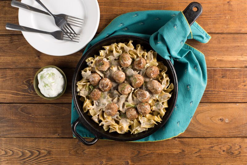 Meatball and Mushroom Stroganoff