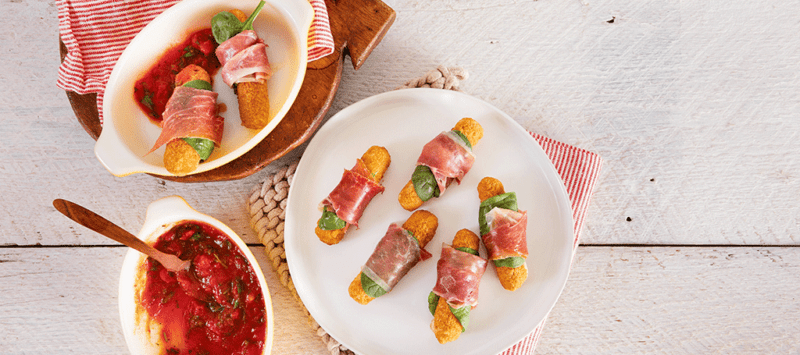 Prosciutto Wrapped Mozzarella Sticks Recipe