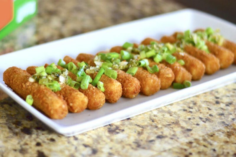 Mozzarella Sticks with Cilantro and Green Onion Sauce Recipe