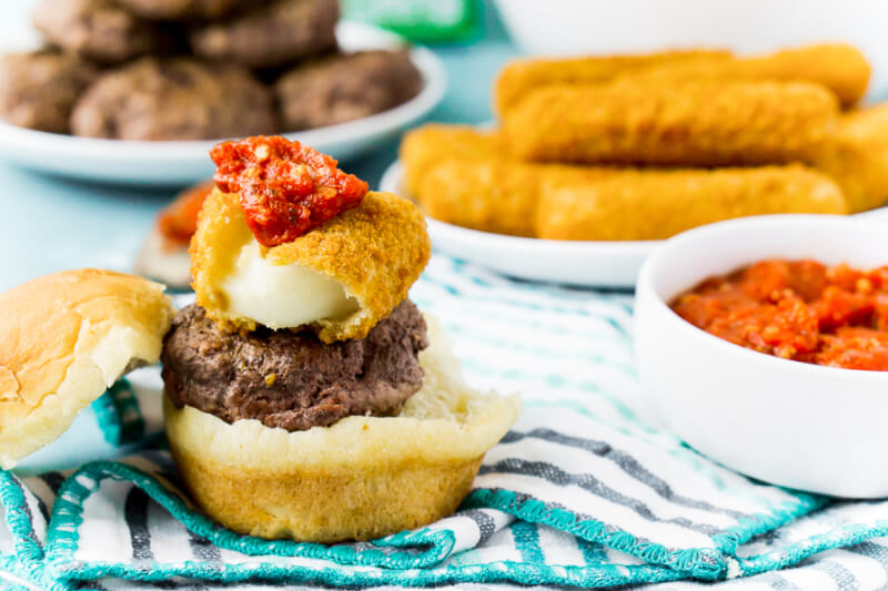 Mozzarella Stick Beef Sliders