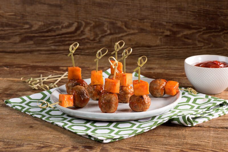 Spicy Sriracha Meatball and Sweet Potato Bites Recipe