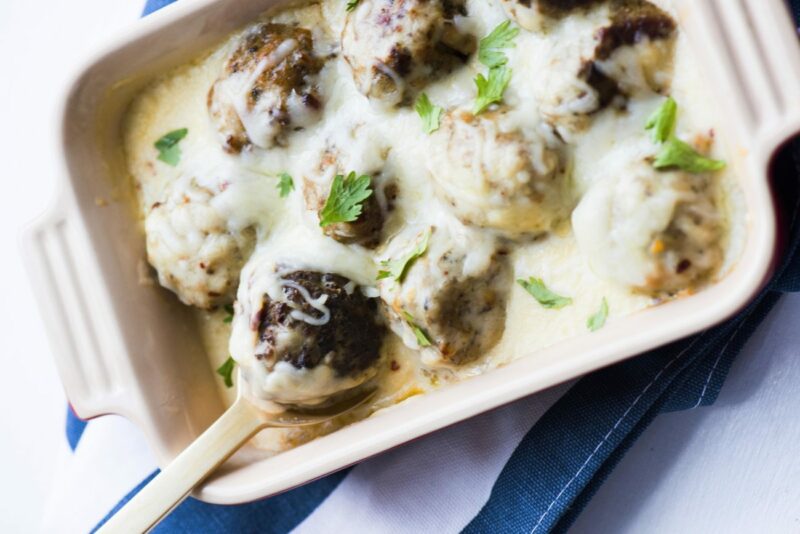 Creamy Meatball Casserole Recipe with Baked Meatballs and Feel-good Flavor