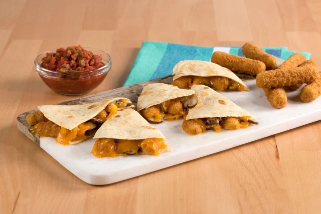 Mozzarella-Salsa-and-Mushroom-Quesadilla