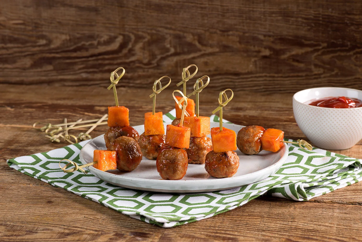 Spicy Sriracha Meatball and Sweet Potato Bites | Farmrich