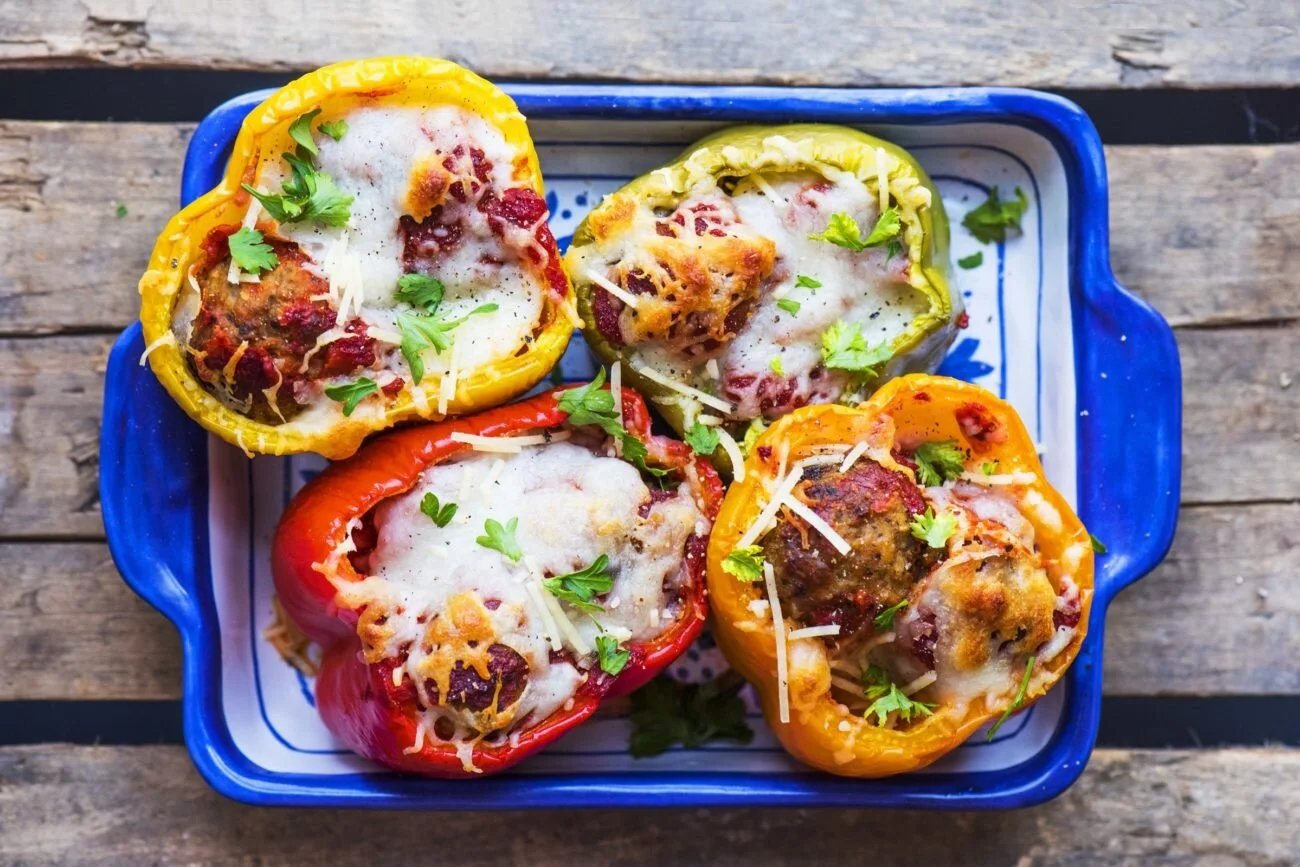 Cheesy Meatball-Stuffed Peppers | Farmrich